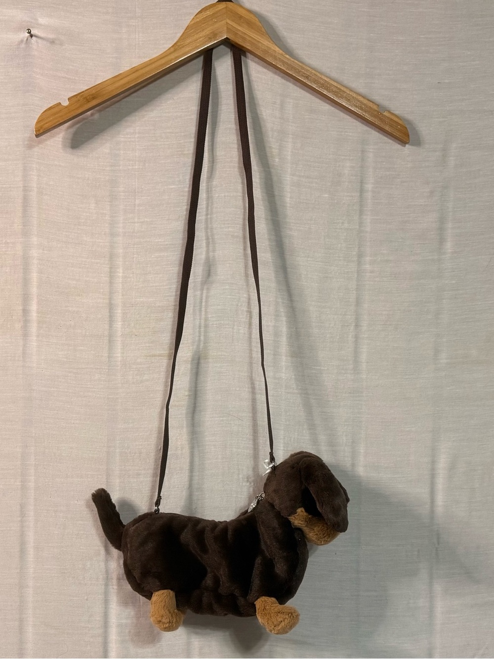 Jellycat Otto Sausage Dog Dachshund Plush Crossbody Bag NWOT